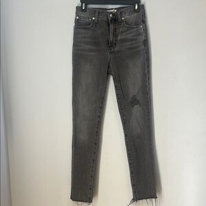 Madewell Womens The Perfect Vintage Jean Distressed Black Gray Skinny Jeans Tall